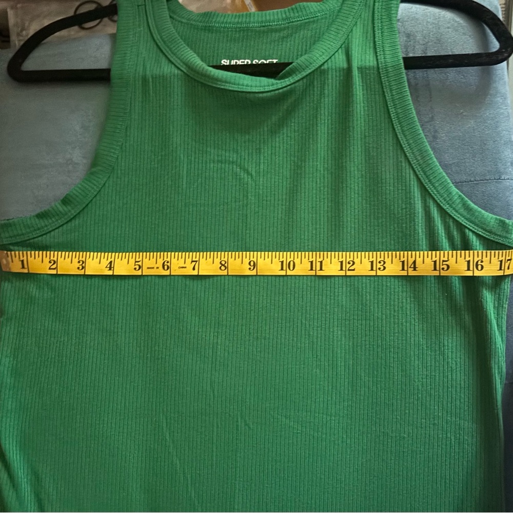 TORRID Green Ribbed Tank Top